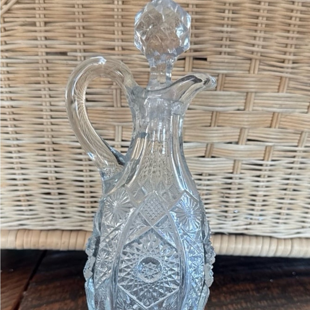 Vintage Daisy Clear Cruet with Stopper